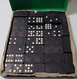 lot 204 image: VINTAGE DOMINOES AS SHOWN.
