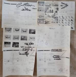 lot 207 image: VINTAGE VOUGHT AIRPLANE DESIGN  INFORMATIVE POSTERS AS SHOWN.