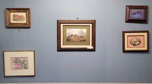 lot 211 image: LOT OF 5 FRAMED WALL ART AS SHOWN.