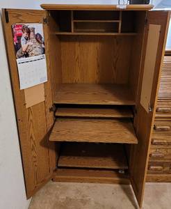 lot 230 image: TALL MEDIA  COMPUTER CABINET IN STYLE, COLOR, AND CONDITION SHOWN. Approx. 31.5 x 23.5 x 64.