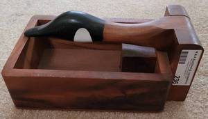 lot 236 image: VINTAGE WOODEN DUCK NUT CRACKER AS SHOWN.