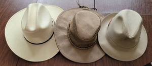 lot 244 image: LOT OF HATS INCLUDING VINTAGE SHANGTUNG HAT AS SHOWN.