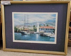 lot 246 image: FRAMED SIGNED LARRY DOTSON PRINT AS SHOWN.