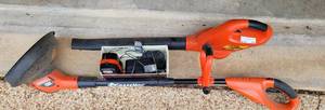 lot 266 image: BLACK & DECKER CORDLESS GRASS HOG TRIMMEREDGER PLUS BROOMBLOWER WITH CHARGERS AS SHOWN. (YOUR BID X 2)