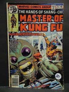 lot 281 image: Marvel Comics Master of Kung Fu #75 Where Monsters Dwell from Apr.1979 - $$$