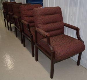 lot 51 image: Set of 5 Arm Chairs with Wood Frame by Faustinos