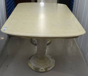 lot 54 image: 2 Pedestal Dining Table with 2 Leaves (Matches Chairs in Lot 53)