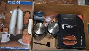 lot 62 image: Faberware Millennium Percolator, 2 Jura Frother Thermoses and Descaling Tablets