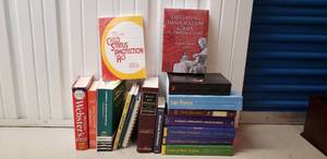 lot 37 image: Box of Pocket Versions of The Constitution of the United States, and Lawyer Books, Dictionary, see pictures