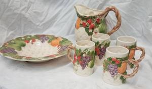 lot 15 image: Woven Wicker Design Ceramic Dishes