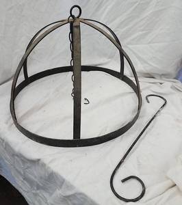 lot 48 image: Black Metal Hanging Pot Rack