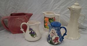 lot 63 image: 5 Ceramic Pitchers