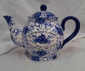 lot 107 image: Bible Verse China Teapot