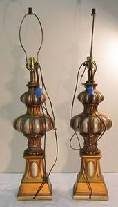 lot 121 image: pair of E. Bertolozzi lamps