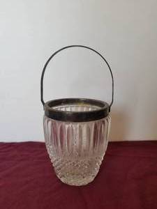 lot 49 image: vintage lead glass ice bucket