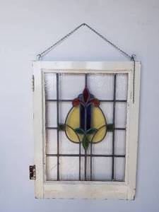 lot 7 image: Stained glass wall hanger