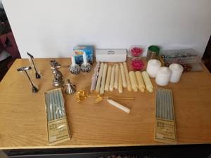 lot 99 image: Candlesticks and holders
