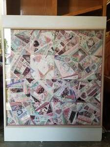 lot 92 image: Large framed quilt