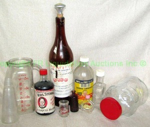 lot 75 image: Vintage and antique glass bottles as shown