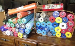 lot 73 image: Assorted rolls of Deco ploy mesh, generous quantity