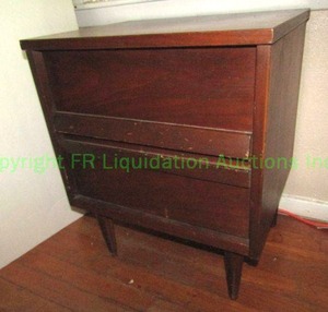 lot 30 image: Mid century walnut wood nightstand