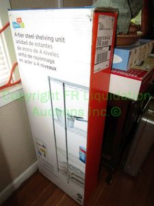 lot 37 image: 4 tier steel shelving unit in box