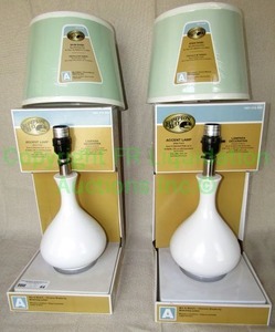 lot 44 image: Hampton Bay accent lamp set in original box never used with shades