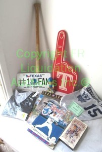 lot 191 image: Sports collectibles and memorabilia including Texas Rangers and Dallas Cowboys items plus
