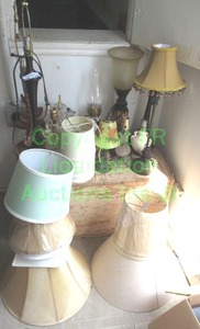 lot 192 image: Assorted accent lamps and shades as shown