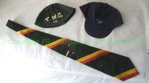 lot 200 image: Vintage girl scouts and blue bird hats and tie with pins