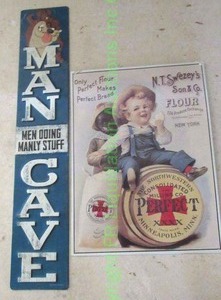 lot 208 image: Man Cave and vintage style promotional tin signs