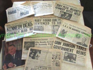 lot 211 image: Kennedy assassination Newspapers dated Fiday November 22nd 1963 plus
