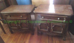 lot 222 image: Drexel matching oak wood night stands