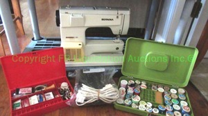 lot 257 image: Bernina sewing machine and assorted sewing notions as shown