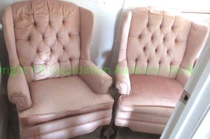 lot 263 image: Button tufted wing back matching accent chairs (Bid is times the quantity)
