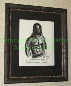 lot 107 image: Judges 1628 bible verse framed art signed by Ed Young 08