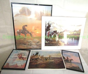 lot 113 image: Native American themed prints as shown