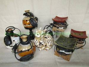 lot 94 image: Pierced ceramic lamps as shown