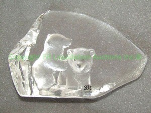 lot 91 image: Mats Jonasson Sweden full lead block crystal sculpture in original box