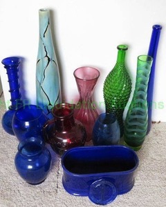 lot 270 image: Assorted glass and ceramic vases plus as shown