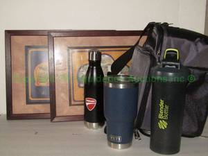 lot 119 image: Yeti insulated travel cup and wine related items plus