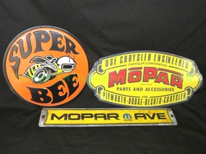 lot 299 image: Mopar parts and Dodge Super Bee tin signs