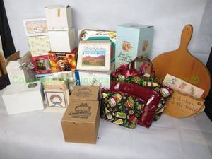 lot 177 image: Assorted home decor in original boxes including figurines, cups and more