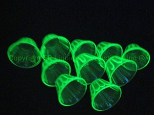 lot 216 image: Mid century uranium oxide depression glass desert cups (10 total)