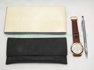 lot 151 image: Alfred Sung wrist watch in case and Cross executive pen