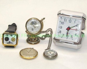 lot 171 image: Omega De ville pocket watch, Spaltec world time watch, Waldman Swiss made pendant watch and more as shown