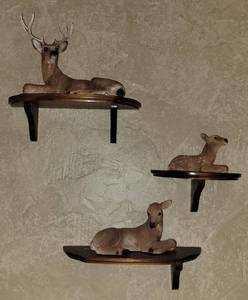 lot 8 image: Lot of Wall Shelves With Deer Figures as shown.