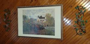 lot 12 image: Claude Monet 1873 The Artists Garden In Argenteuil Wall Art as shown