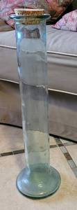 lot 39 image: Large Glass Vase with Cork Top as shown.