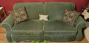 lot 44 image: Love seat sofa in style, color, and condition shown.